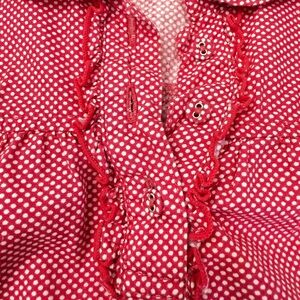 Sprout Toddler Girl Red Polka Dot Dress Size 1 Cotton Ruffle Collar